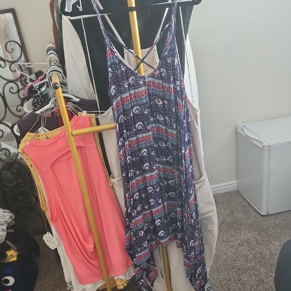 Rue21 Blue and Red Asymmetrical Dress